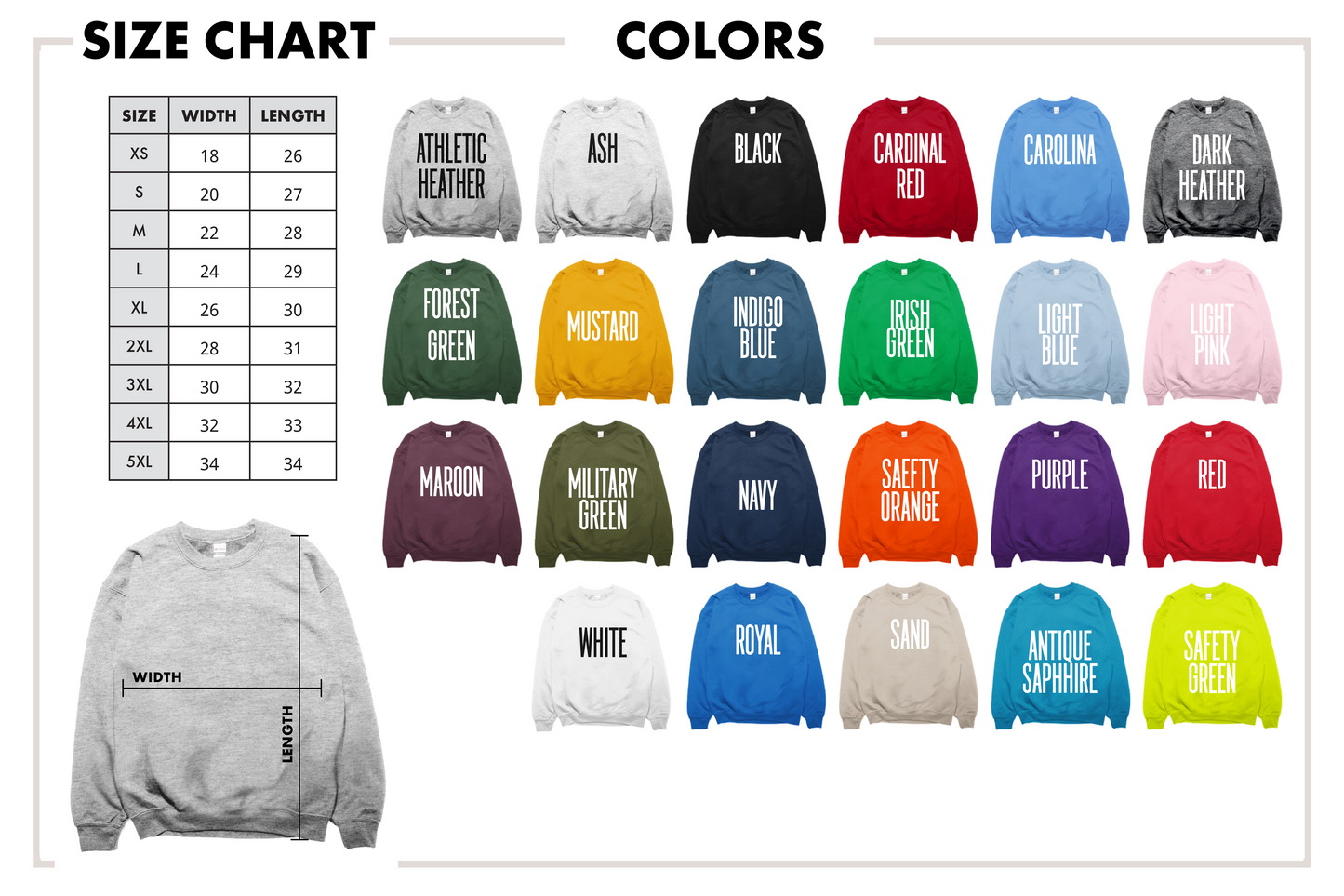 Gildan Crew Neck Fleece Add On