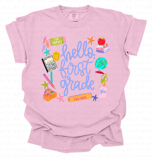 Hello First Grade! DCES Student Tee