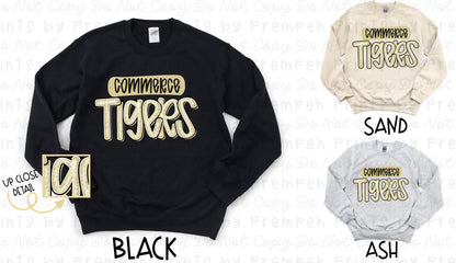 Commerce Tigers Poppy Faux Gold