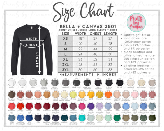 Bella + Canvas  Long Sleeve Add On