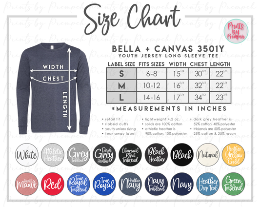 Bella + Canvas  Long Sleeve Add On (Youth)